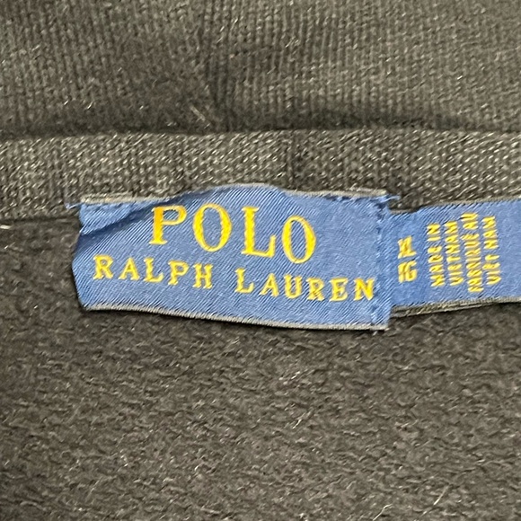 Ralph Lauren Polo Hoodie Men's/Women Unisex Full Zip Sweatshirt Size XL Black - Picture 9 of 12
